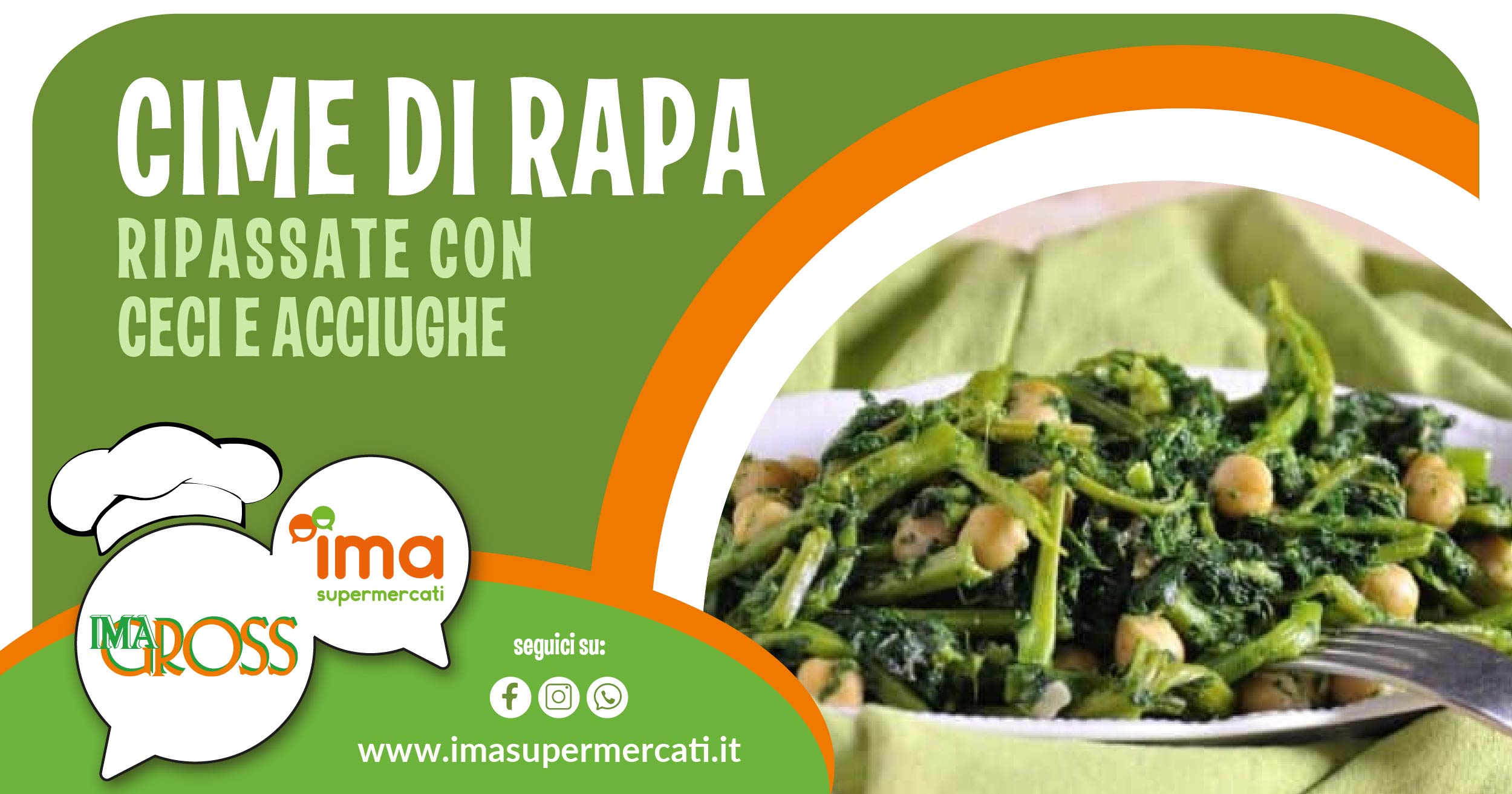 Cime di rapa con ceci e acciughe