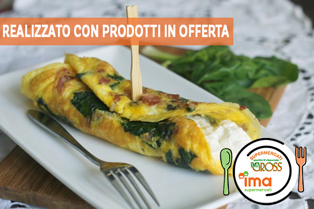 Frittata di spinaci e prosciutto alla crema di ricotta