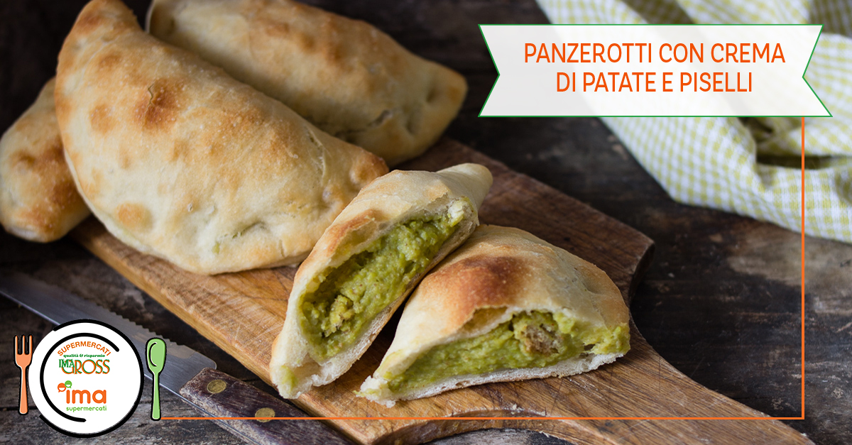 Panzerotti con crema di patate e piselli