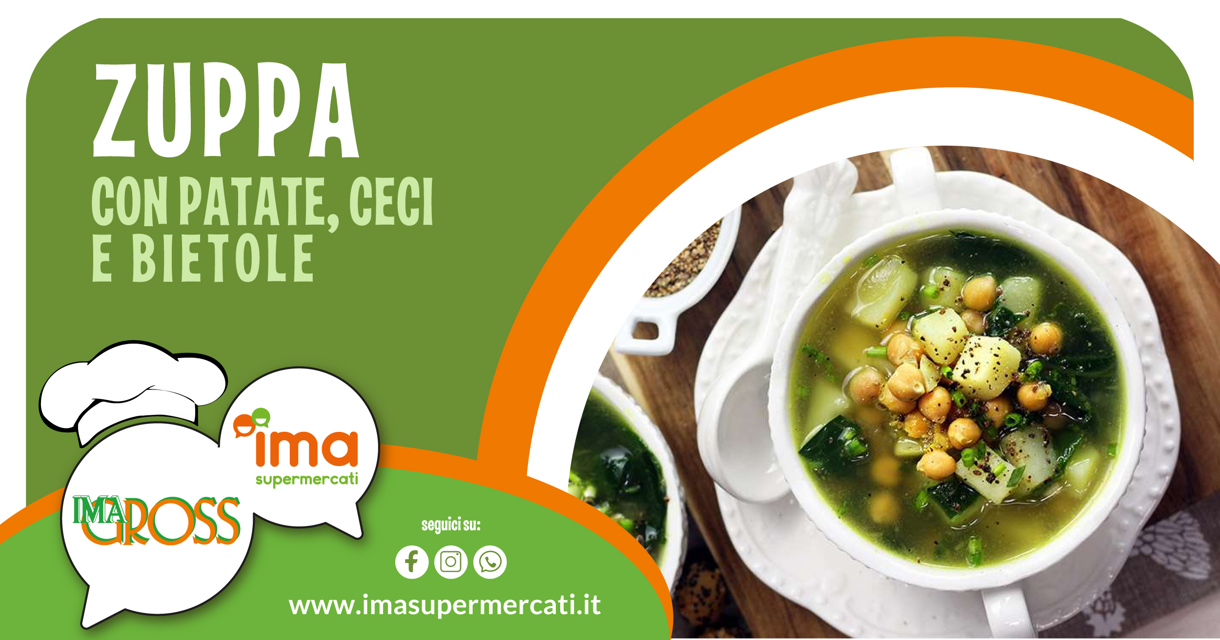 Zuppa di patate, ceci e bietole