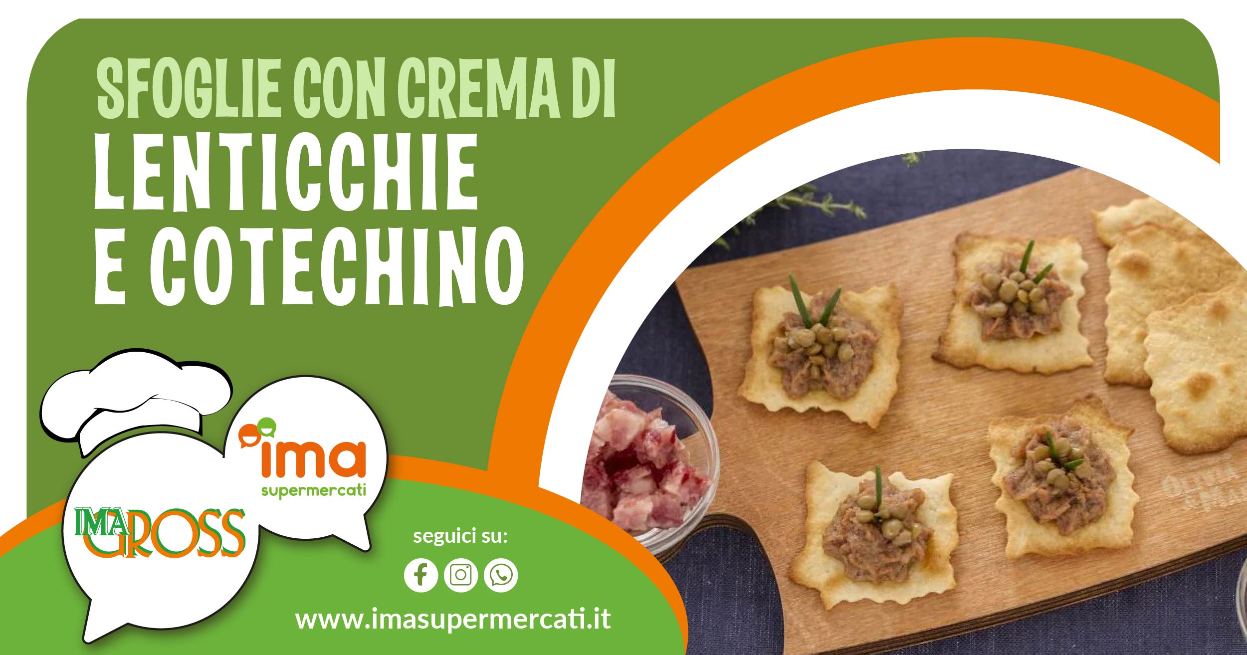 Sfoglie con crema di lenticchie e cotechino