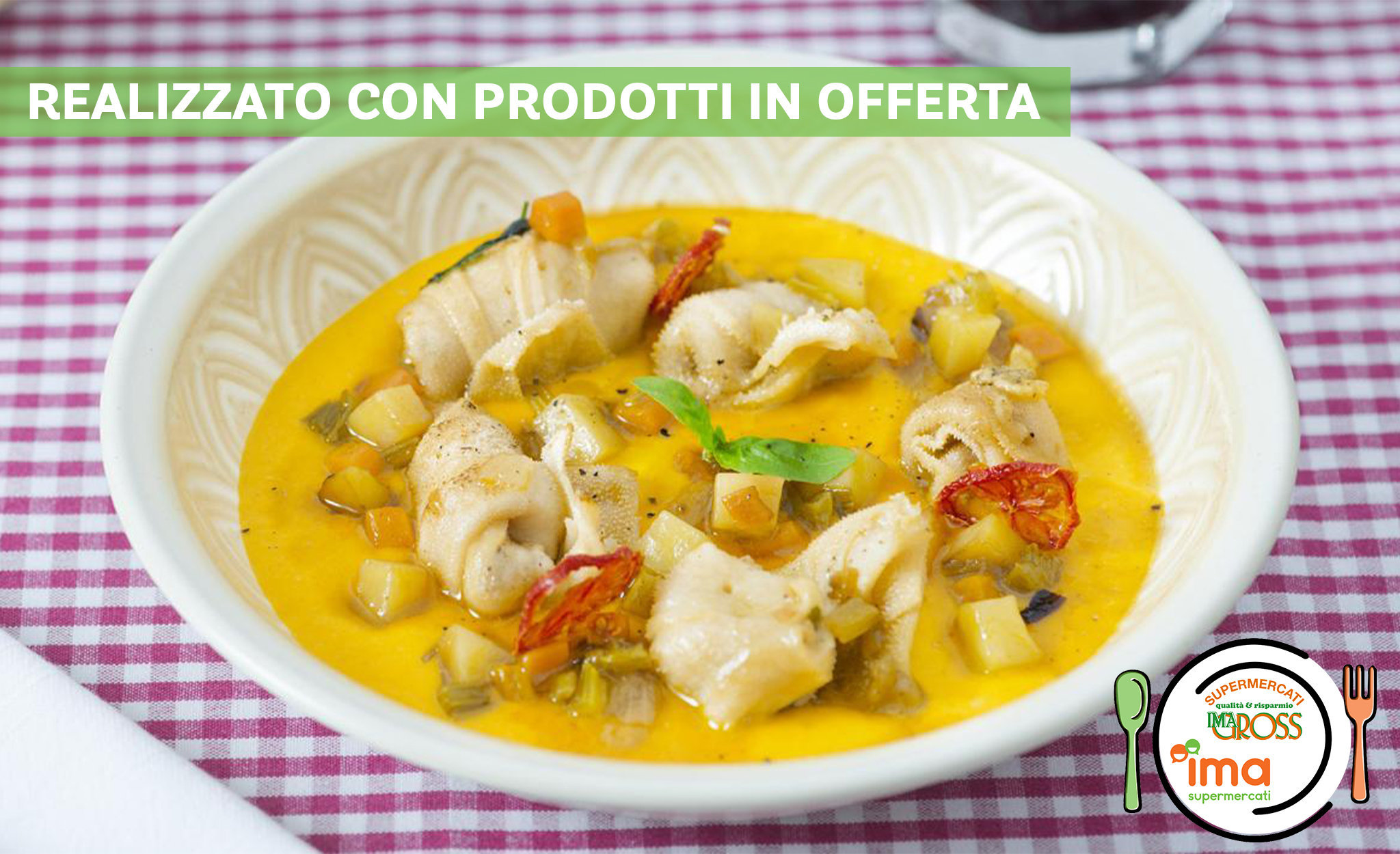 Involtini di trippa alle verdurine da soffritto, chips di pomodoro su crema di zucca